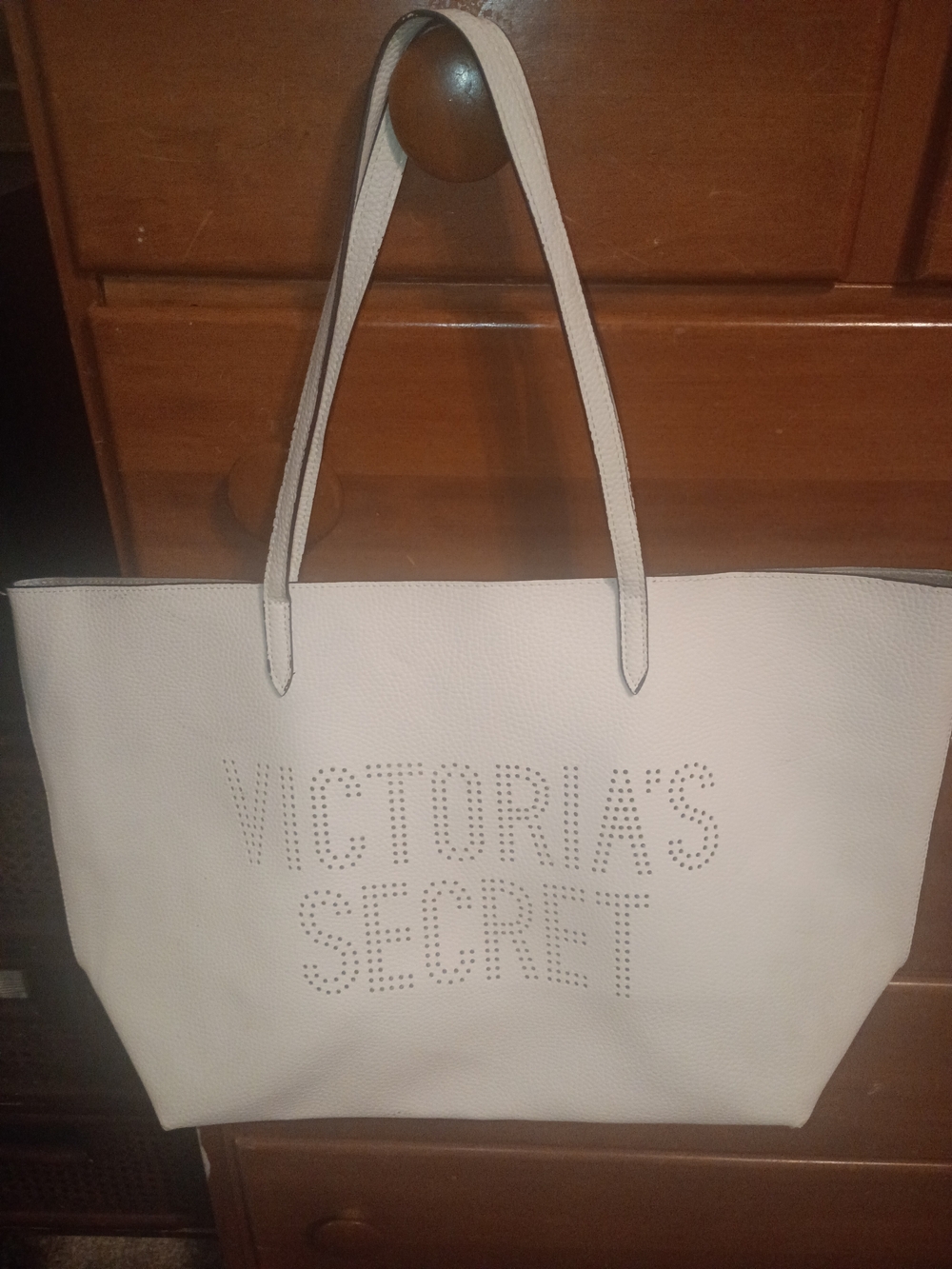 Victoria's Secret White Perforated Logo Tote